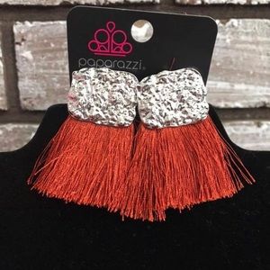 Orange and Silver Earringa